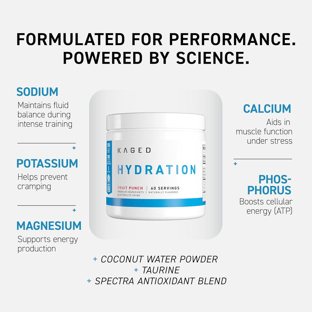 Kaged Electrolyte Hydration Powder Hydracharge Apple Limeade Sports Drink for Men and Women Pre, Post, Intra Workout Supplement 60 Servings