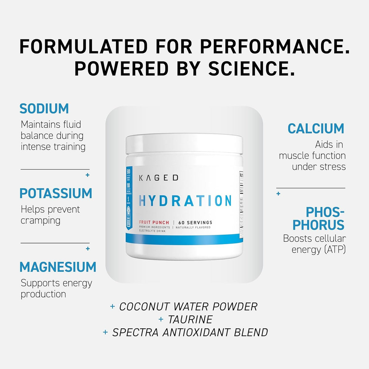 Kaged Electrolyte Hydration Powder Hydracharge Apple Limeade Sports Drink for Men and Women Pre, Post, Intra Workout Supplement 60 Servings