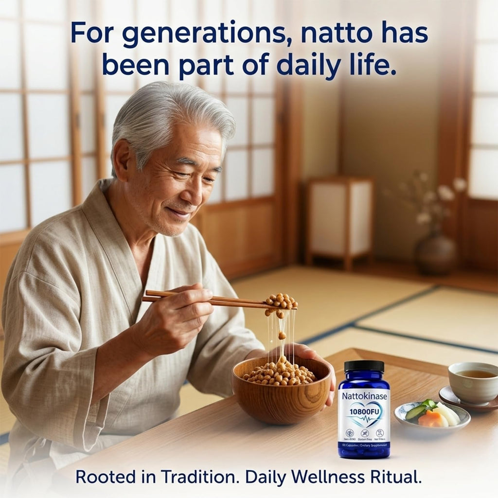 Ultimate Nattokinase Supplement 10800 FU – High Dose Nattokinase Capsules, Natural Support Heart Health, Vegan, Gluten Free, 60 Capsules