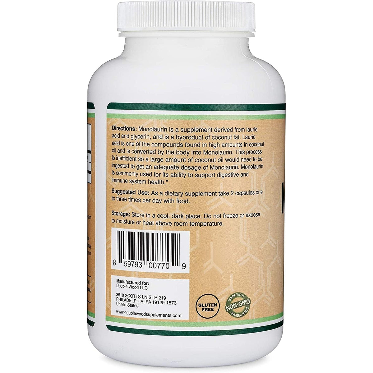 Monolaurin Immune Support Supplement 1,000Mg per Serving, 210 Capsules (Vegan Safe, Non-Gmo, Gluten Free) Immune Booster for Adults, Immune System Defense by Double Wood