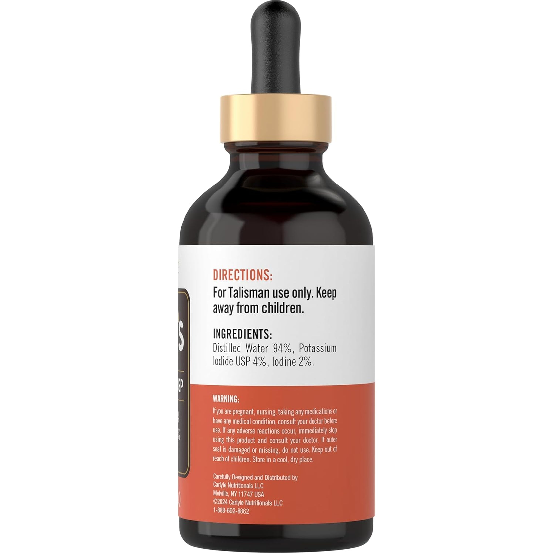 Carlyle Lugols Iodine 2 Percent | 4 Fl Oz (Pack of 1) | Potassium Iodide and Iodine Solution 2% Liquid Drops