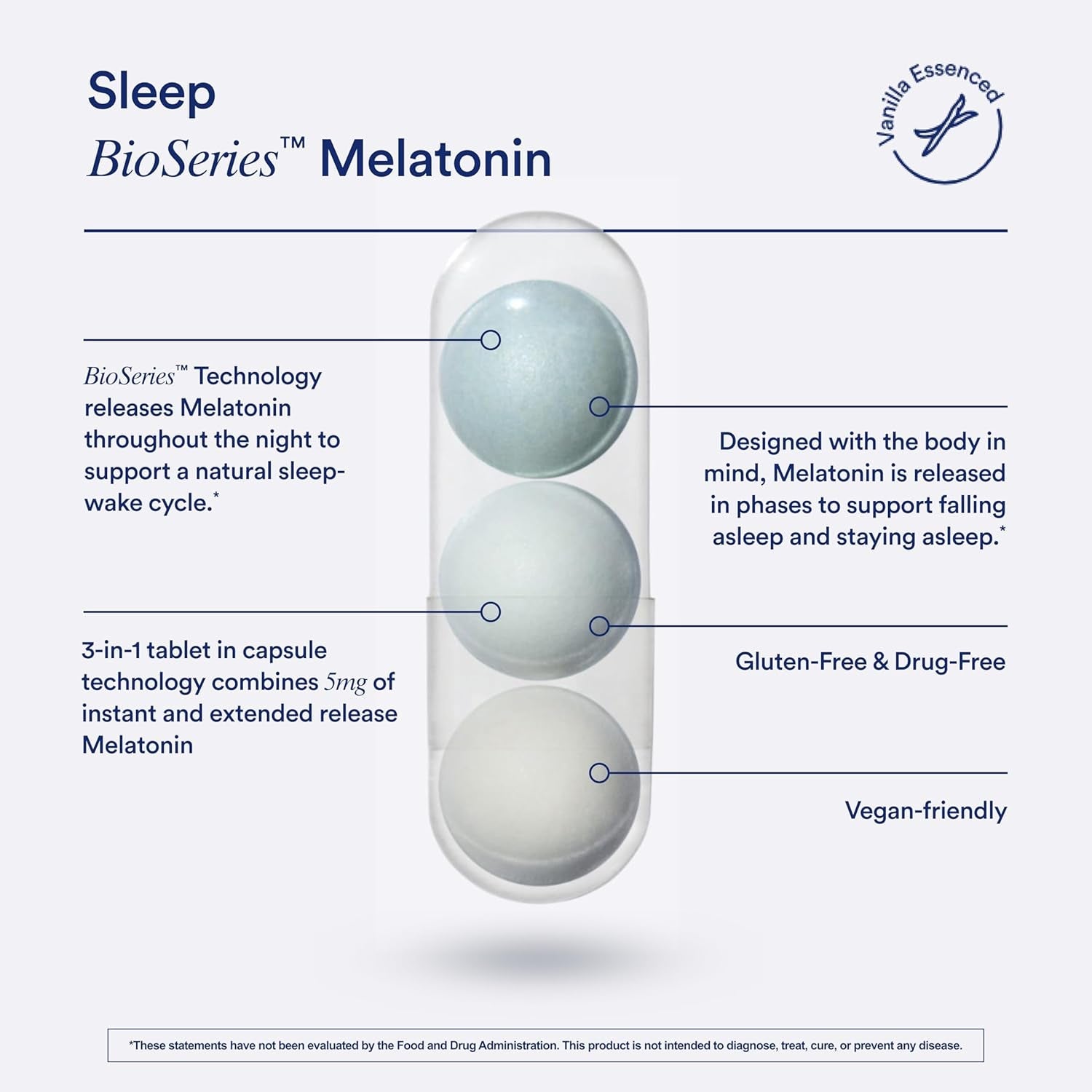 Ritual Sleep Melatonin 5Mg - Sleep Aid Supplement - Bioseries Time Released Capsules Designed for All Night* Sleep Support for Adults - Vegan - Drug-Free - Vanilla - 20 Capsules - 20 Servings
