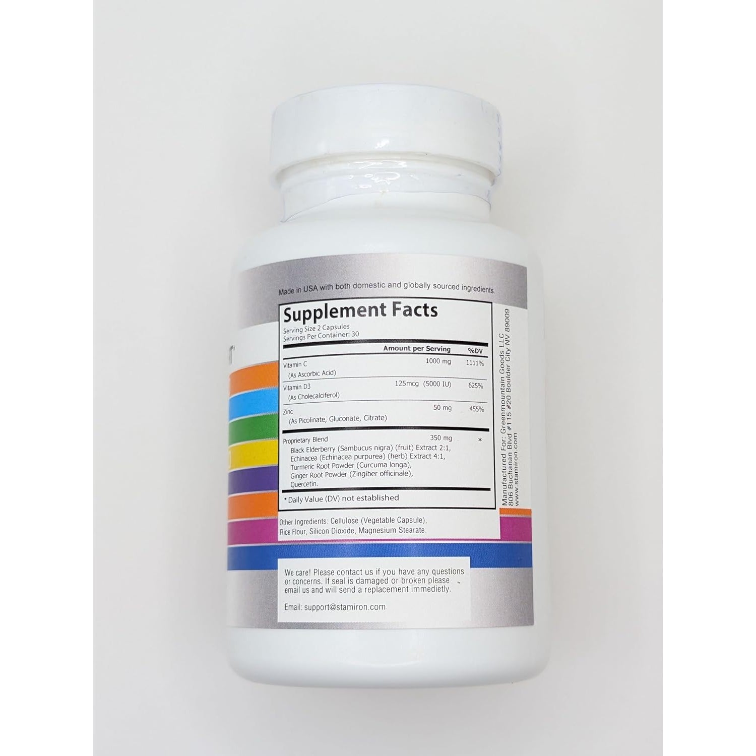 8 in 1 Immune Support with Quercetin Zinc 50Mg Vitamin C 1000Mg Vitamin D3 5000 IU and Elderberry Echinacea Ginger for Adults Kids - VIT D Supplement Veg Capsules