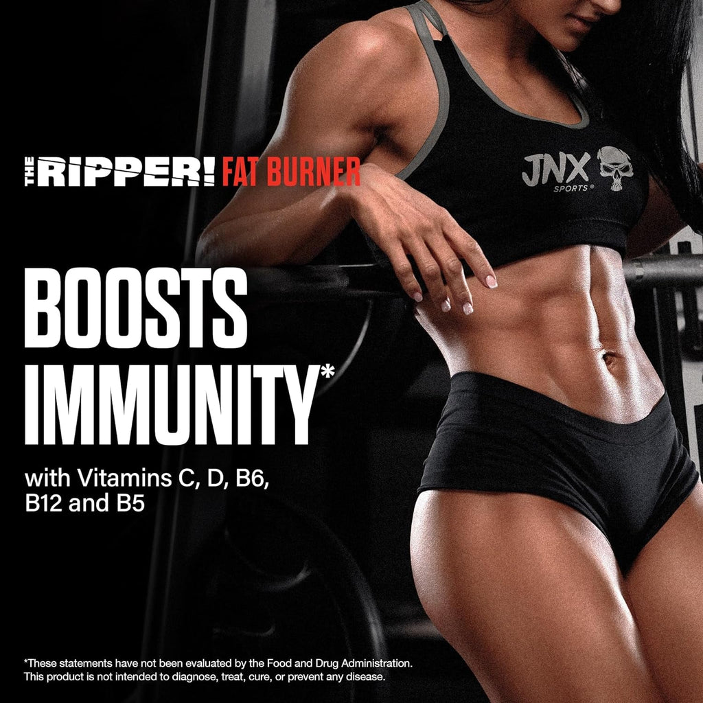 JNX SPORTS the Ripper! Fat Burner Pre Workout for Men & Women – Thermogenic Fat Burning Powder & Appetite Suppressant, Boost Energy & Endurance – Fruit Punch, 30 Servings