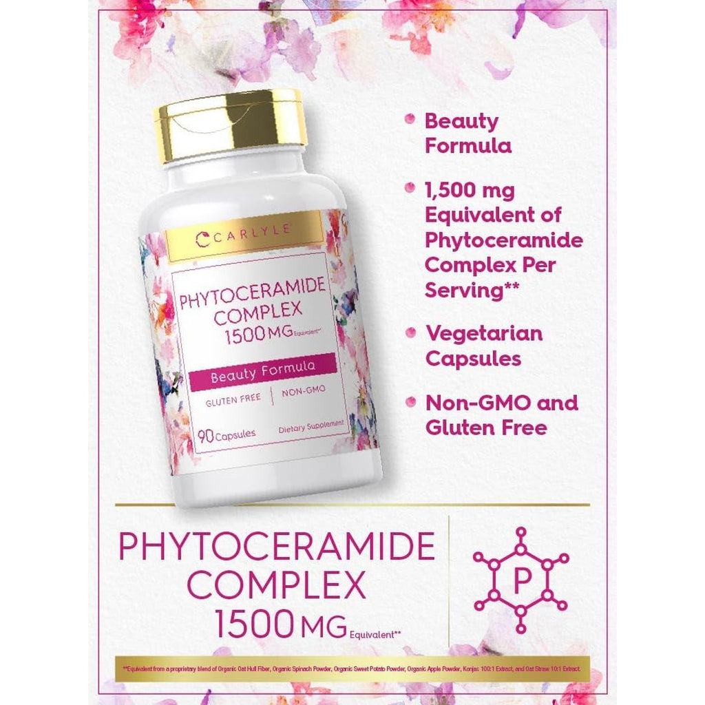 Carlyle Phytoceramide Supplement | 90 Capsules | with Organic Sweet Potato | Beauty Formula Complex | Vegetarian, Non-Gmo and Gluten Free