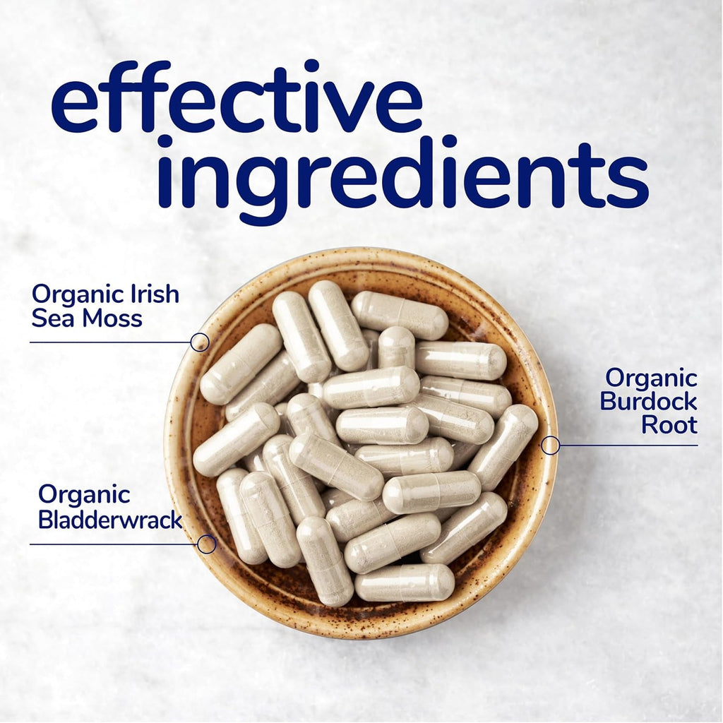 Her Own Irish Sea Moss Capsules, Burdock Root, Bladderwrack, Detox, Metabolism, Immune Support, Skin Health, Natural Joint Support, Nutrient Rich Superfood High in Minerals, 60 Count