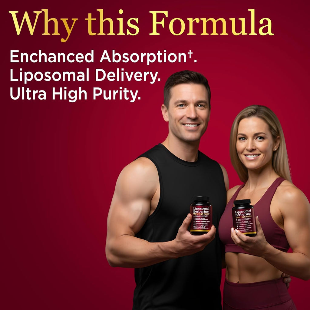 Liposomal Berberine HCL Capsules Supplement for Men and Women - 60 Capsules, 30 Servings - Third Party Tested, Made in USA