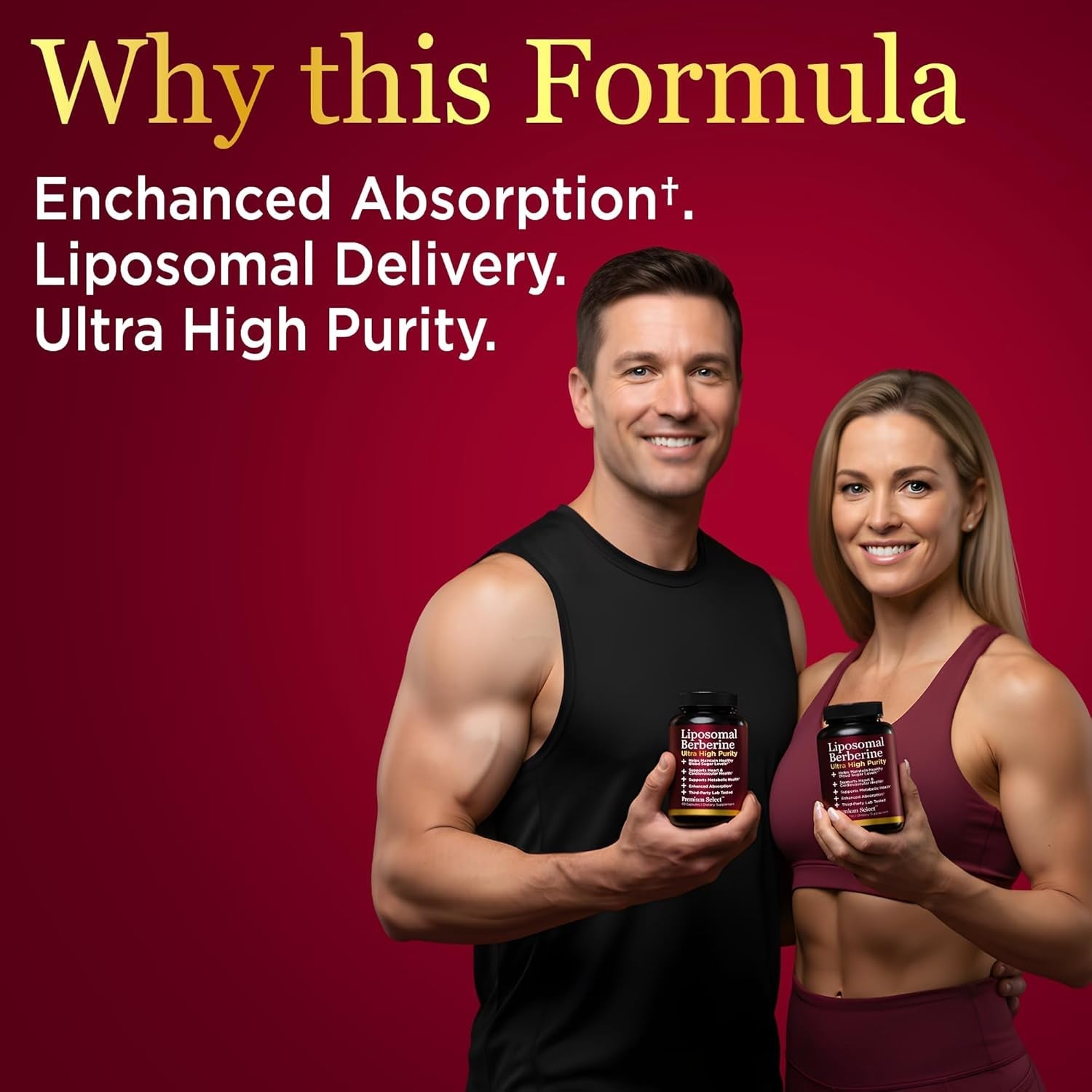 Liposomal Berberine HCL Capsules Supplement for Men and Women - 60 Capsules, 30 Servings - Third Party Tested, Made in USA