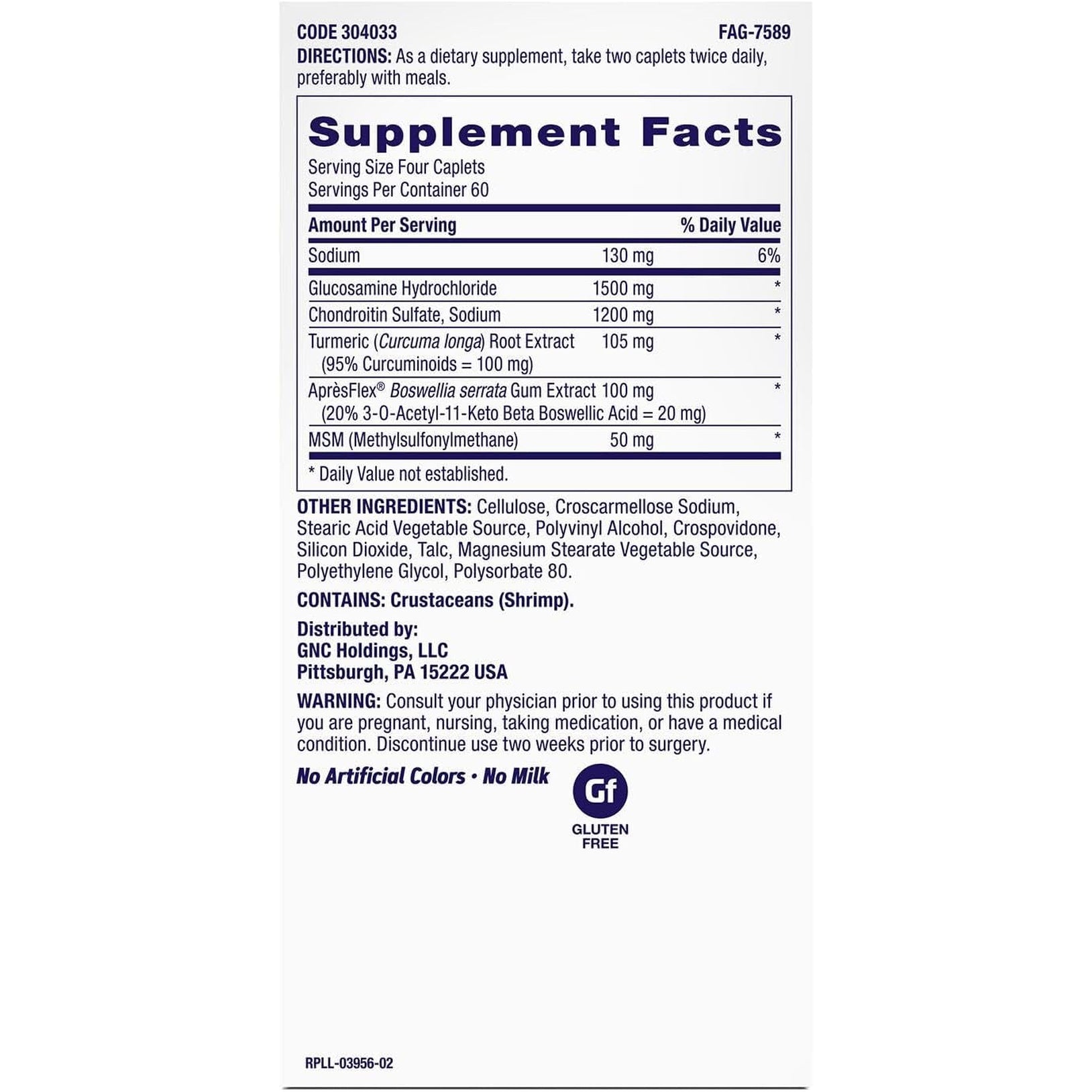GNC Triflex Fast-Acting 2.0, Improves Joint Comfort and Stiffness, Clinical Strength Doses of Glucosamine/Chondroitin and Boswellia- plus Turmeric, 240 Caplets