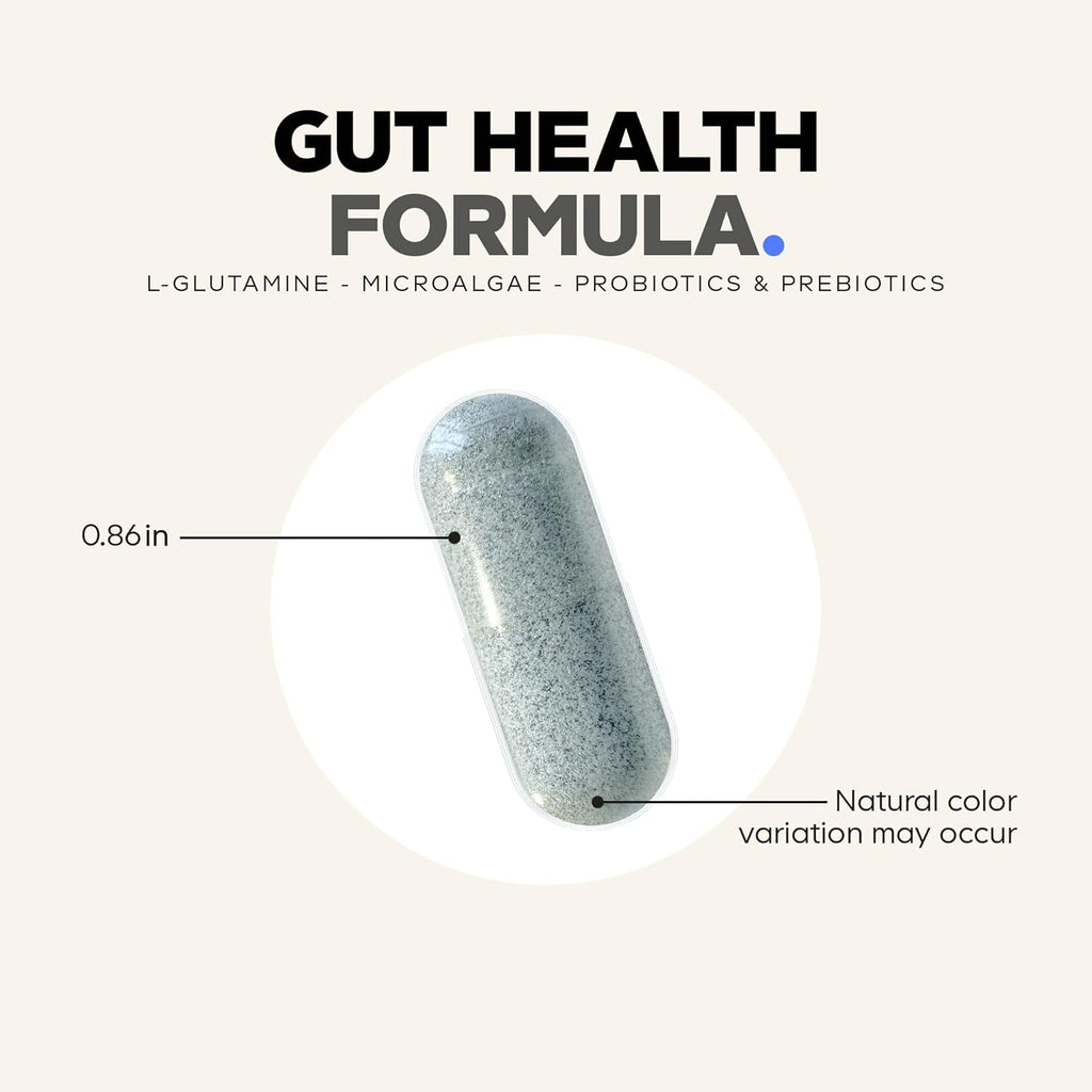 Codeage Gut Health Supplements Vegan Formula - L Glutamine, Zinc, Turkey Tail Mushroom Powder, Tonic Mushroom, Maitake, Micro Algae, Mineral, Licorice Root DGL - Probiotics, Prebiotics - 180 Capsules