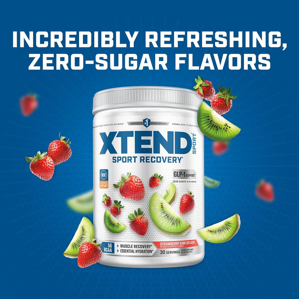 Xtend Scivation Sport BCAA Powder Strawberry Kiwi Splash - Electrolyte Powder for Recovery & Hydration with Amino Acids - 30 Servings