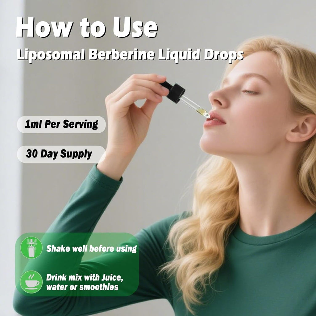 Liposomal Berberine Liquid Drops, 14-In-1 Berberine HCL with Ceylon Cinnamon Chromium Picolinate Magnesium Bitter Melon Milk Thistles | Organic Berberine Complex for Blood Sugar Liver Heart Metabolic