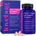 LOVEBUG Probiotics for Women with Pancran – Multi-Strain Probiotic Supporting UTI, BV, Odor & PH Balance - Vaginal Probiotics for Womens Intimate Flora & Digestive Health - 30 Capsules