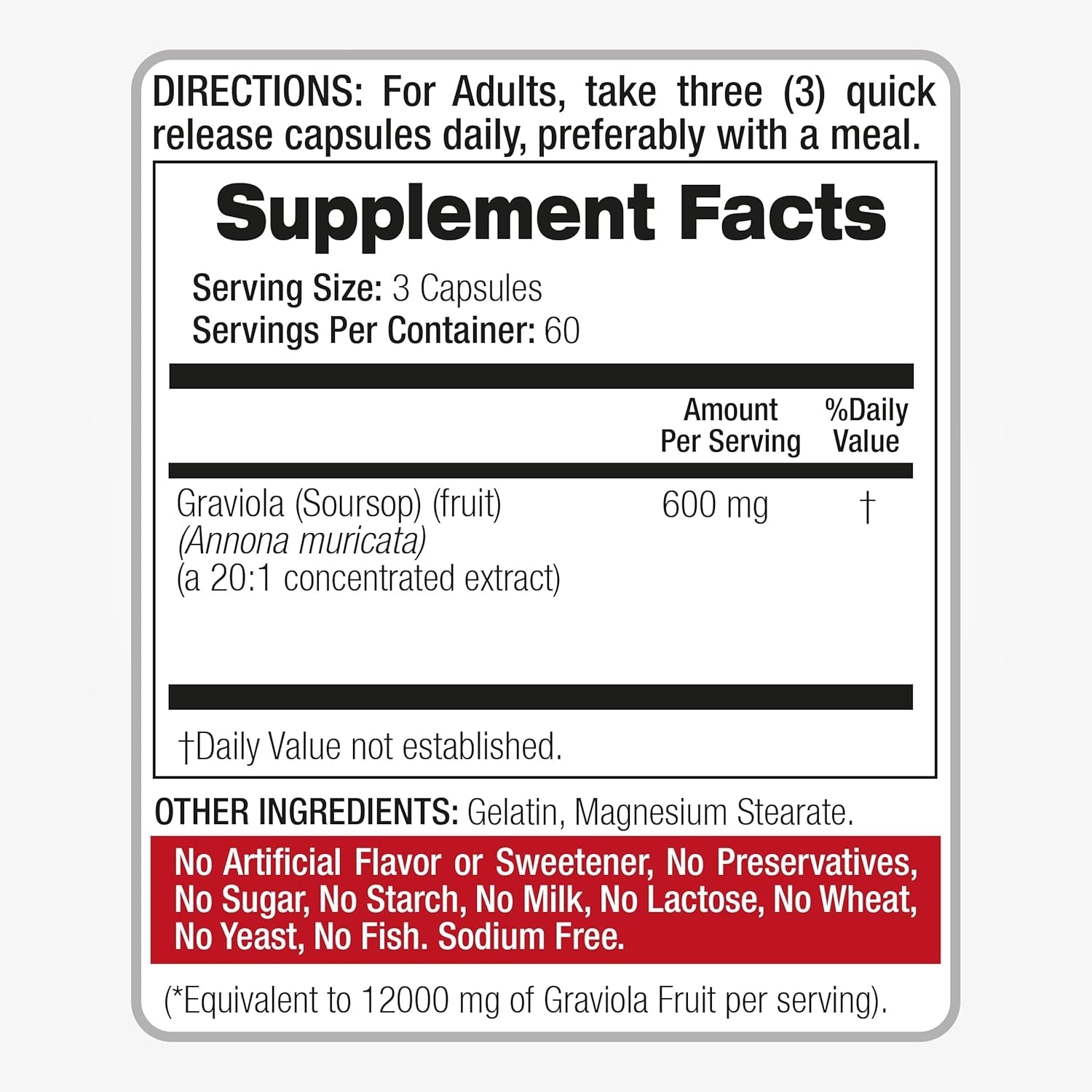 FITO MEDIC'S Lab | Soursop Supplement | Graviola | 180 Capsules | Soursop Graviola Caps