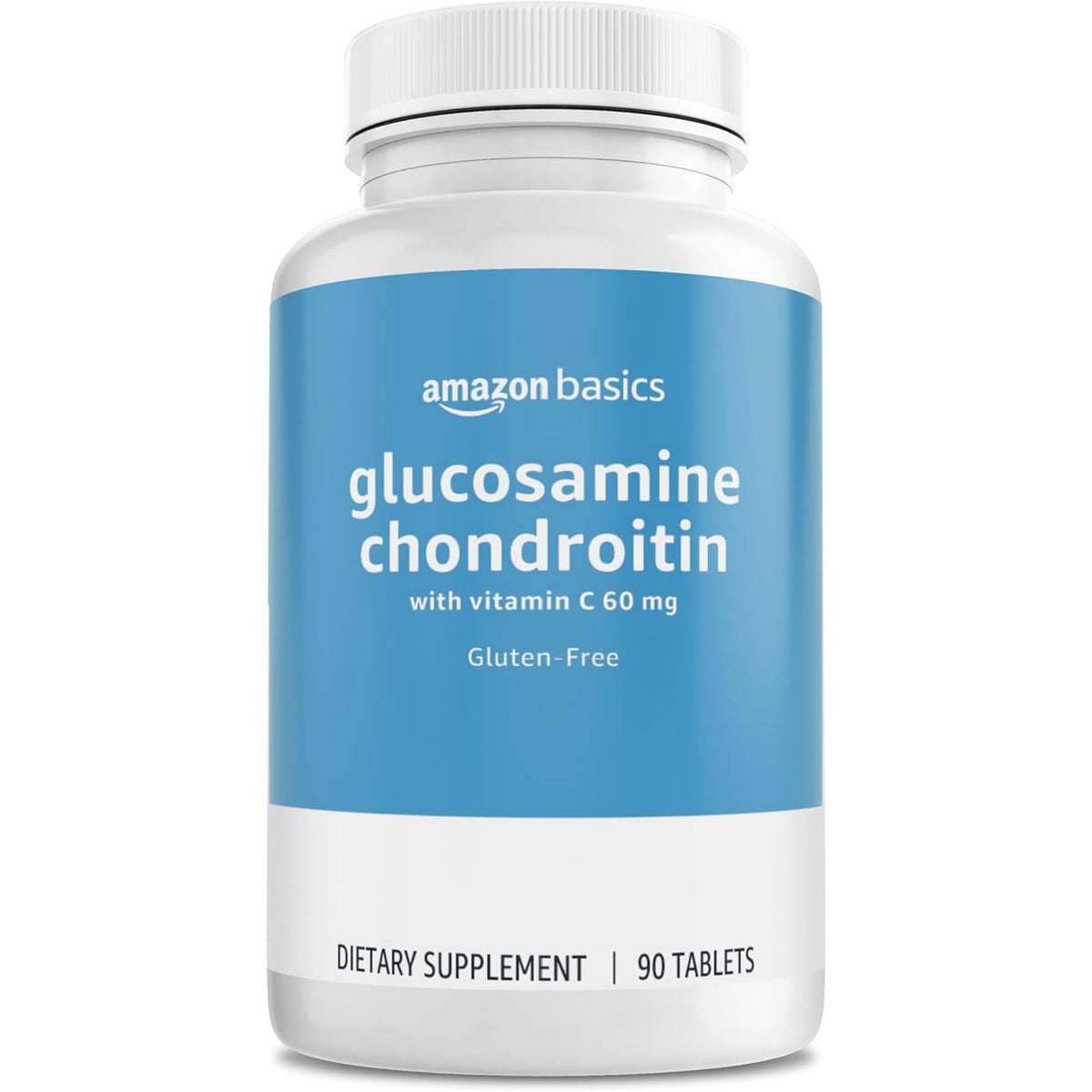 Amazon Basics - Glucosamine Chondroitin, 1500 Mg, with Vitamin C 60 Mg, 90 Tablets (2 per Serving), Gluten Free