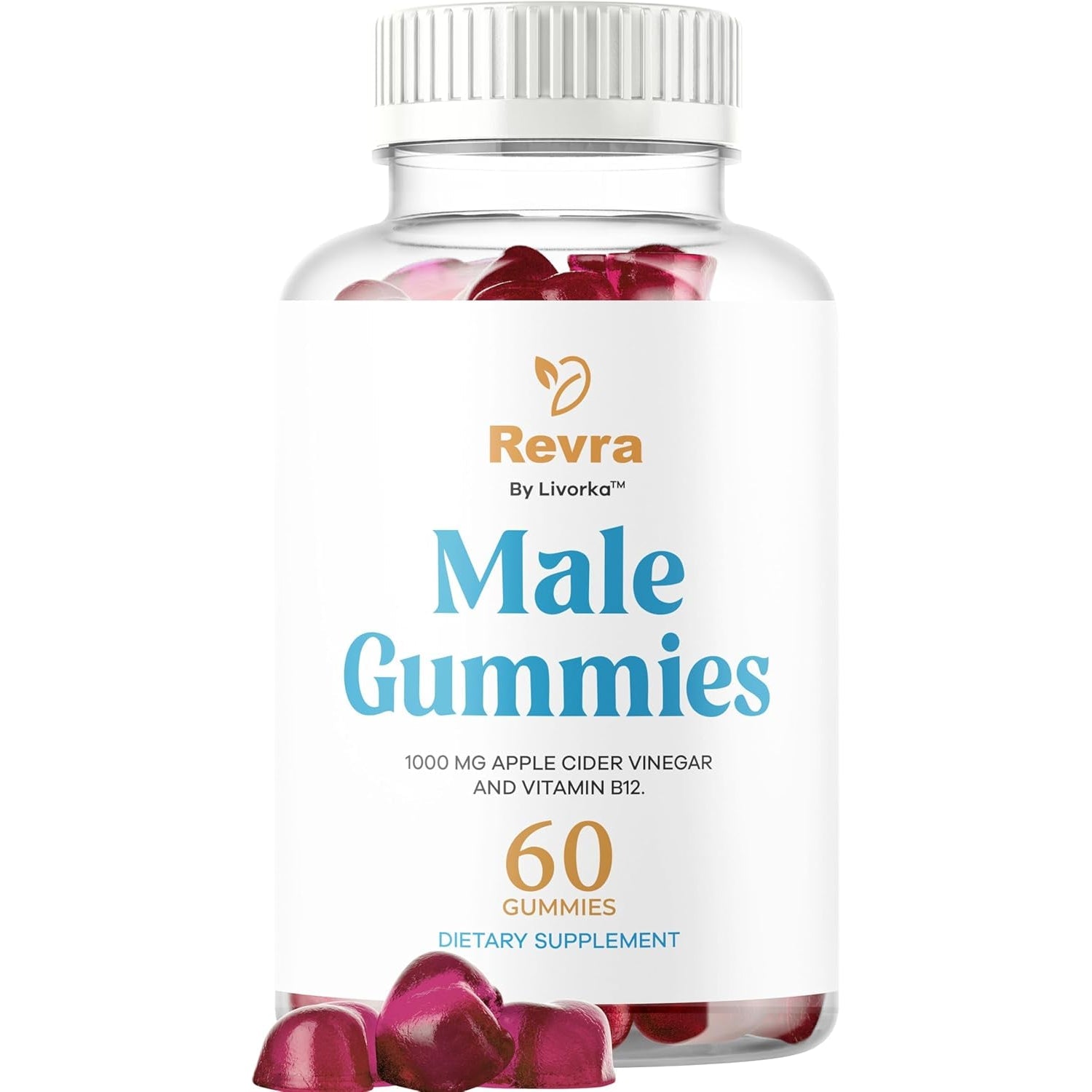 Revra Gummies - Official Revra Gummys for Men Premium Natural Ingredients - Maximum Strength, Supplement Daily Energy Advanced Formula for Overall Health & Wellness, 60 Gummies for 1 Month
