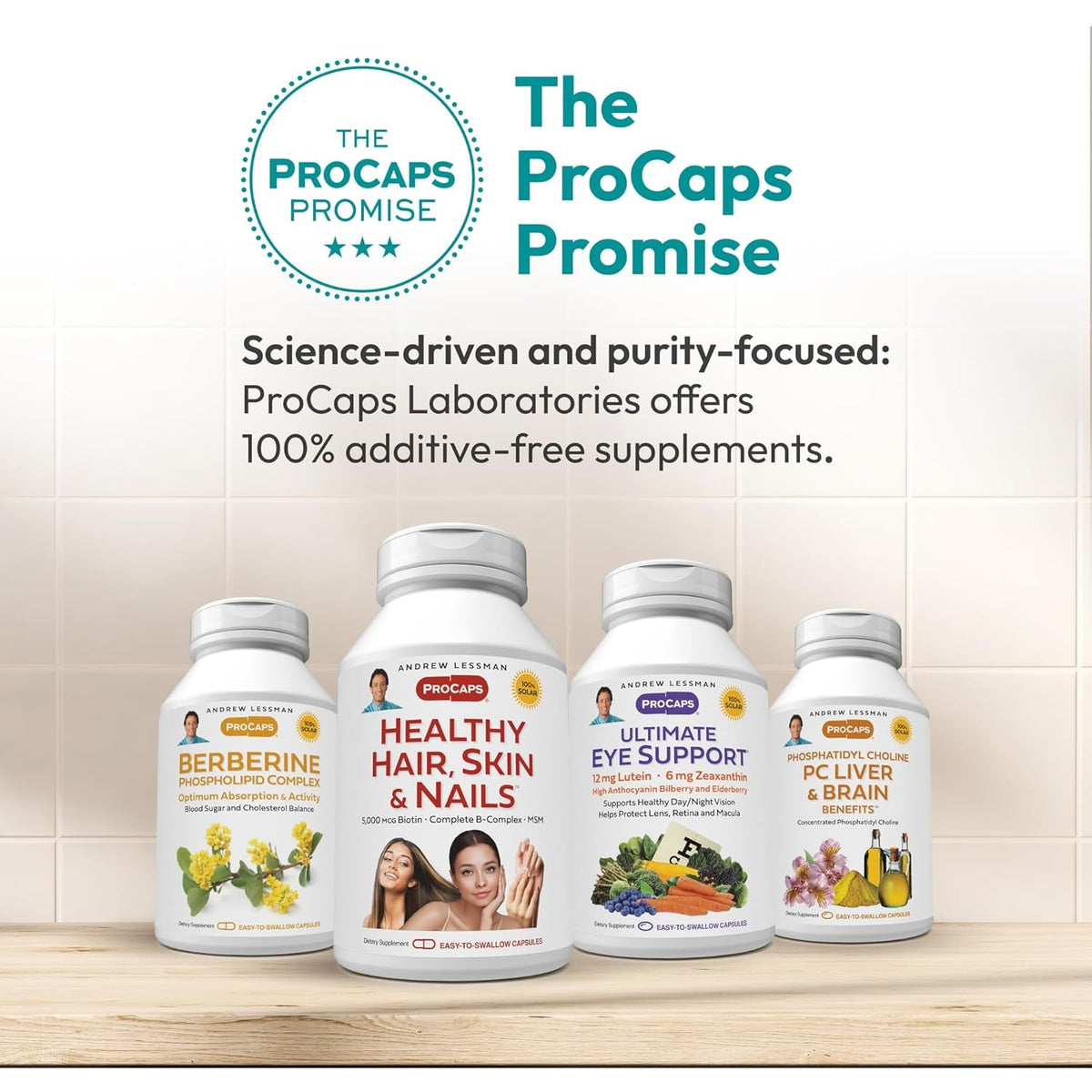 ANDREW LESSMAN Friendly Flora Probiotic 180 Capsules - 10 Billion CFU, Comprehensive Blend of Five Probiotic Strains, Powerful Immune and Digestive Support. Probiotics for Women or Men