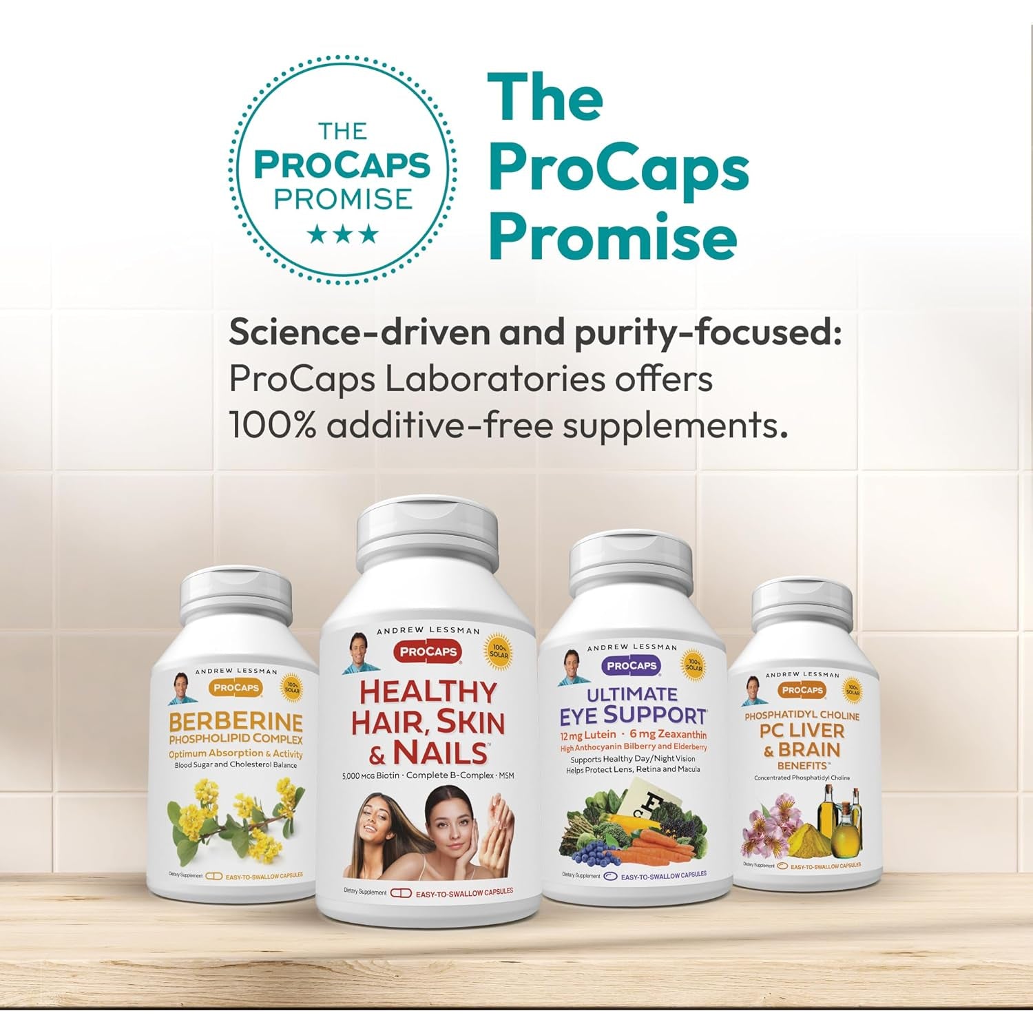 ANDREW LESSMAN Friendly Flora Probiotic 180 Capsules - 10 Billion CFU, Comprehensive Blend of Five Probiotic Strains, Powerful Immune and Digestive Support. Probiotics for Women or Men