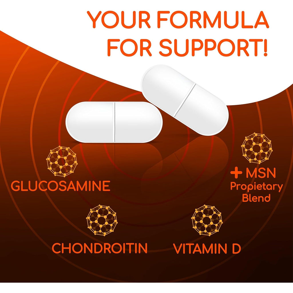X Ray Dol Triple Action Joint Support Supplement with Glucosamine 1500Mg, Chondroitin 800Mg, MSM 750Mg and 5X Vitamin D for Healthy Joints, Bones & Cartilage - 60 Count per Bottle - 1 Pack