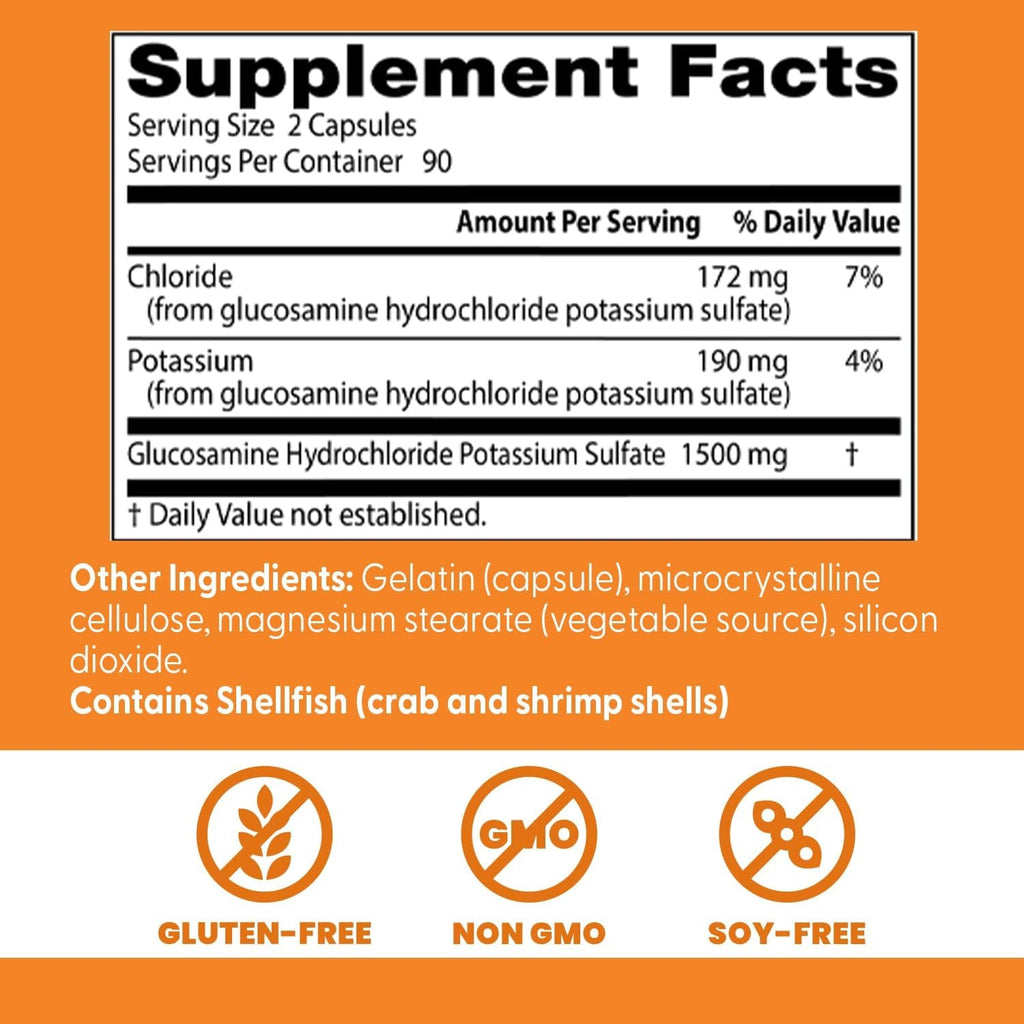 Doctor'S Best Glucosamine Supplement for Men & Women - Glucosamine 1500Mg per 2 Capsules, Joint Health Support for Adults, Gluten Free, Non GMO, Soy Free - 180 Caps