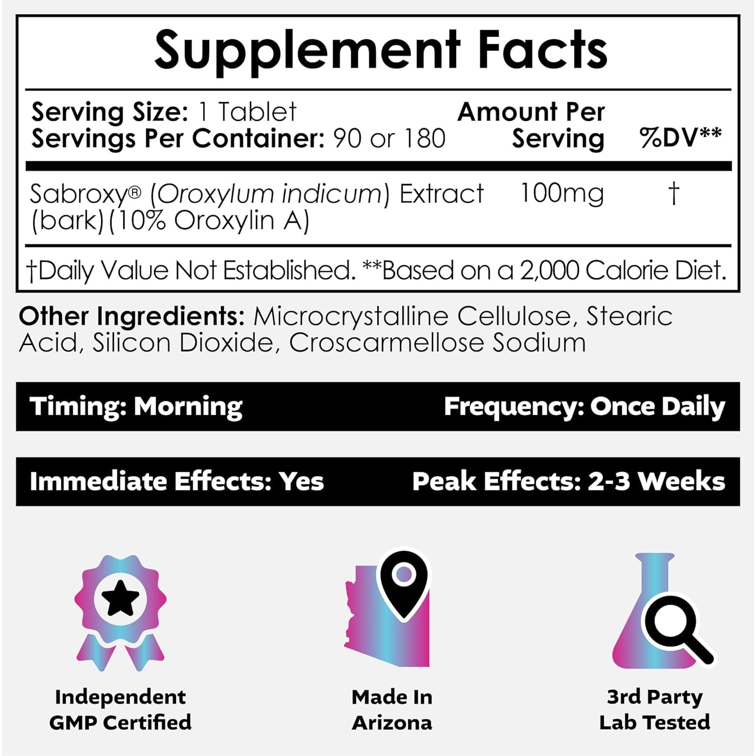 Nootropics Depot Sabroxy® Tablets | 100Mg | 90 Count | Minimum 10% Oroxylin-A | Oroxylum Indicum | May Help Promote Focus & Motivation | May Help Promote Cognitive Function