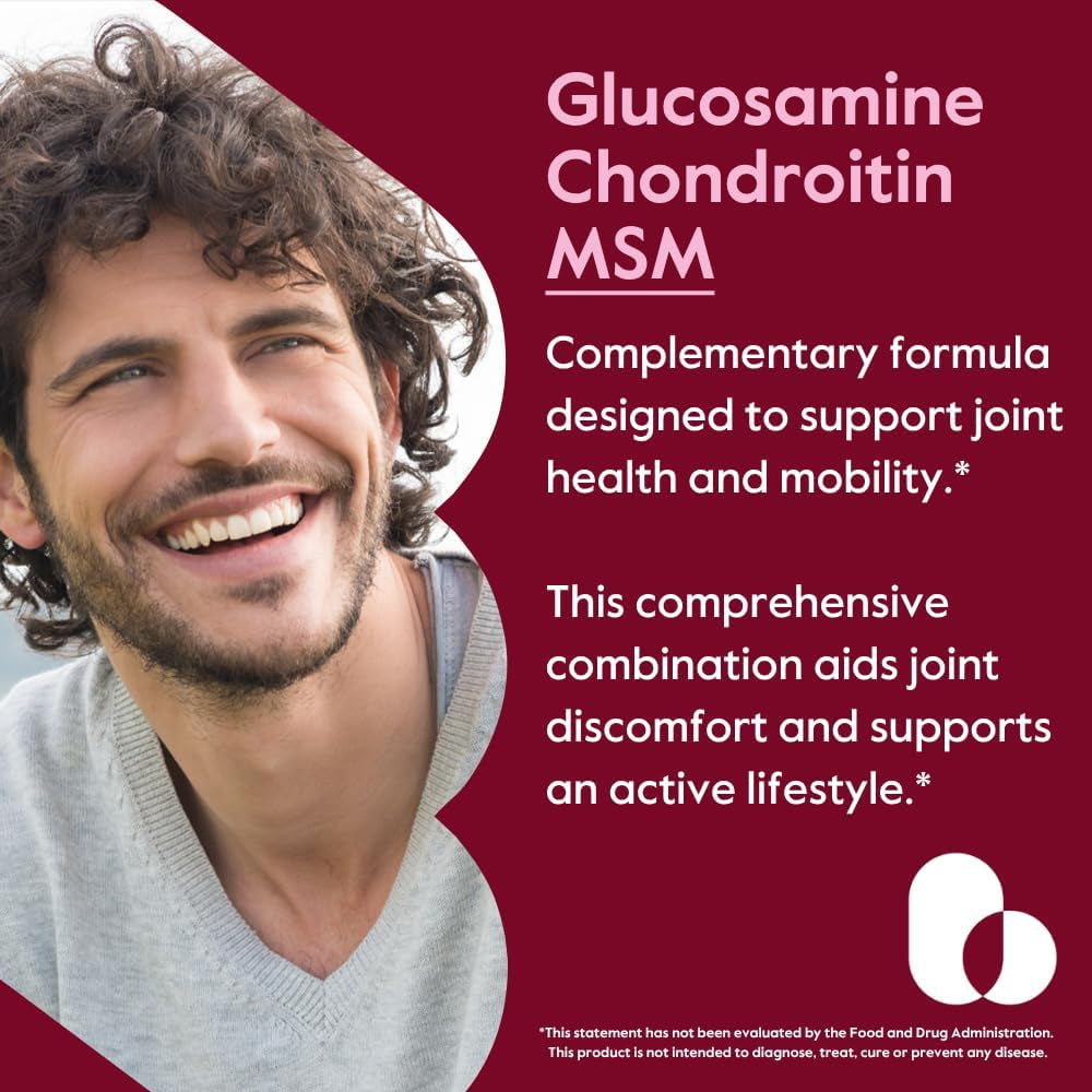 BESTVITE Glucosamine Chondroitin MSM 500/400/100 per Capsule (240 Capsules) with Patented Optimsm - Maximum Strength Formula for Joint Support - No Stearates - Gluten Free - Non GMO