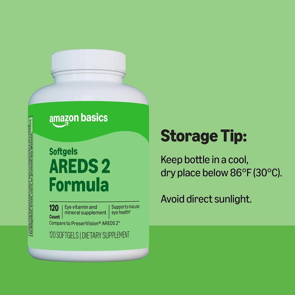 Amazon Basics Eye Vitamin and Mineral Supplement, AREDS 2 Formula with Lutein & Zeaxanthin, 120 Softgels