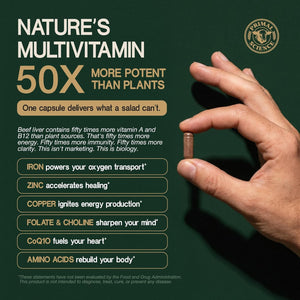 Grass Fed Beef Liver Capsules 3000Mg Desiccated Liver Supplement 100% Pasture Raised & Freeze Dried Natural Iron, Vitamin a & B12 for Energy Non-Gmo, No Fillers 180 Count