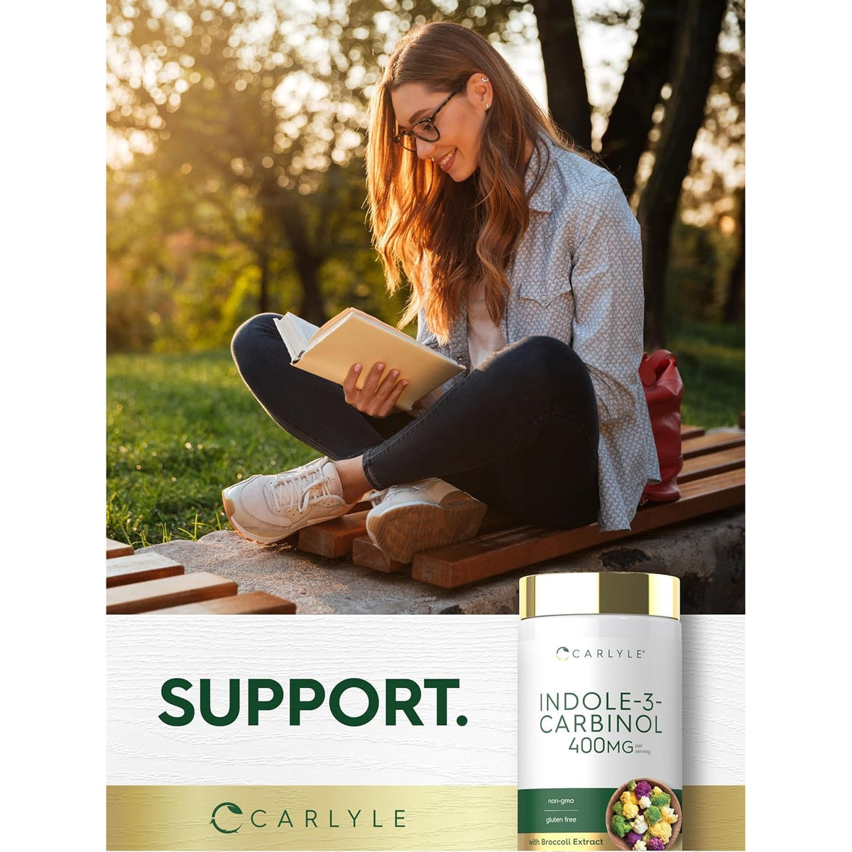 Carlyle Indole-3-Carbinol 400 Mg Supplement | 120 Capsules | I3C with Broccoli Resveratrol Blend | Vegetarian, Non-Gmo & Gluten Free
