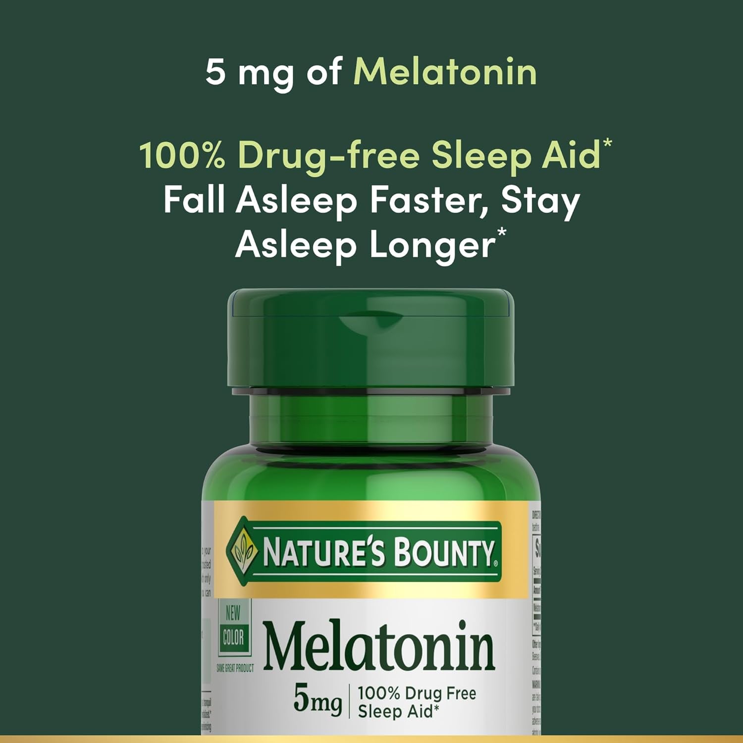 Nature'S Bounty Melatonin, 100% Drug Free Sleep Aid, Dietary Supplement, Promotes Relaxation and Sleep Health, 5Mg, 90 Softgels (Pack of 1)