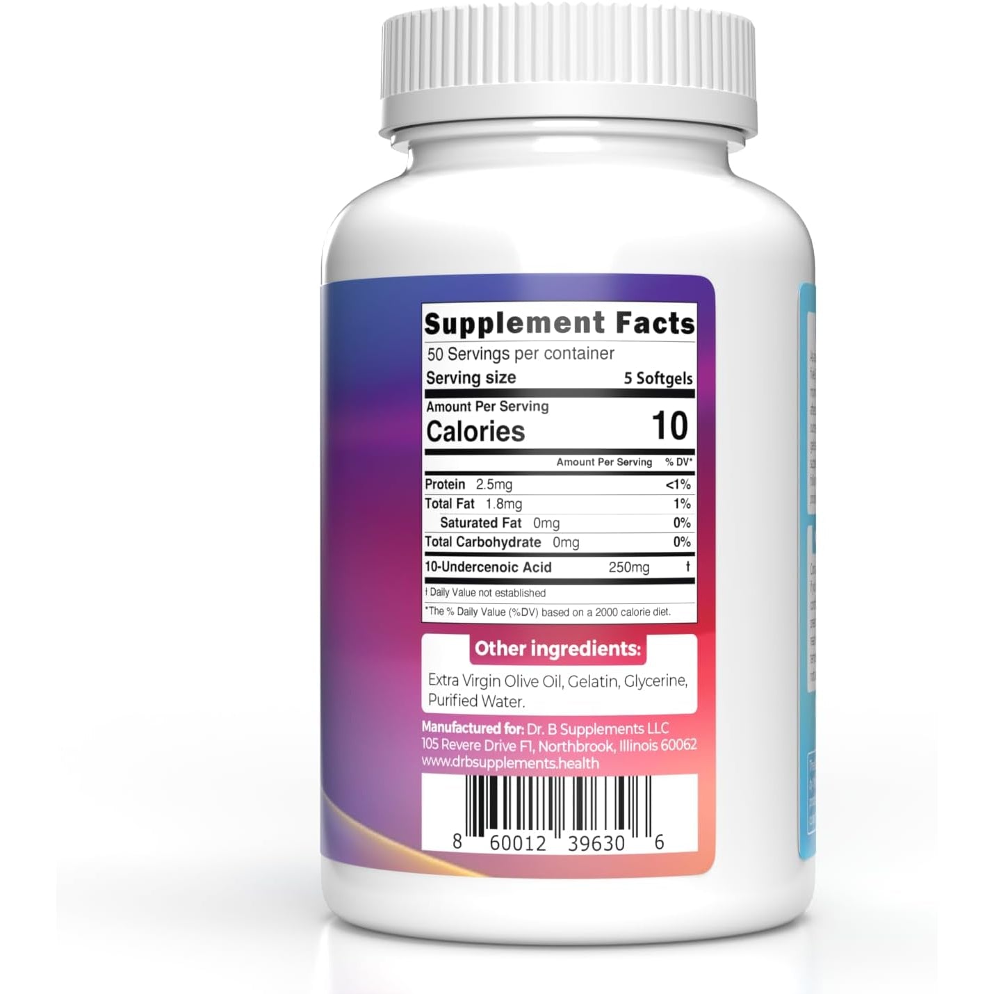 Undecylenic Acid - 250 Mg Formerly SF722 Fatty Acid to Support a Healthy Balance of Gut and Vaginal Flora 250 Softgel Capsule - 50 Servings
