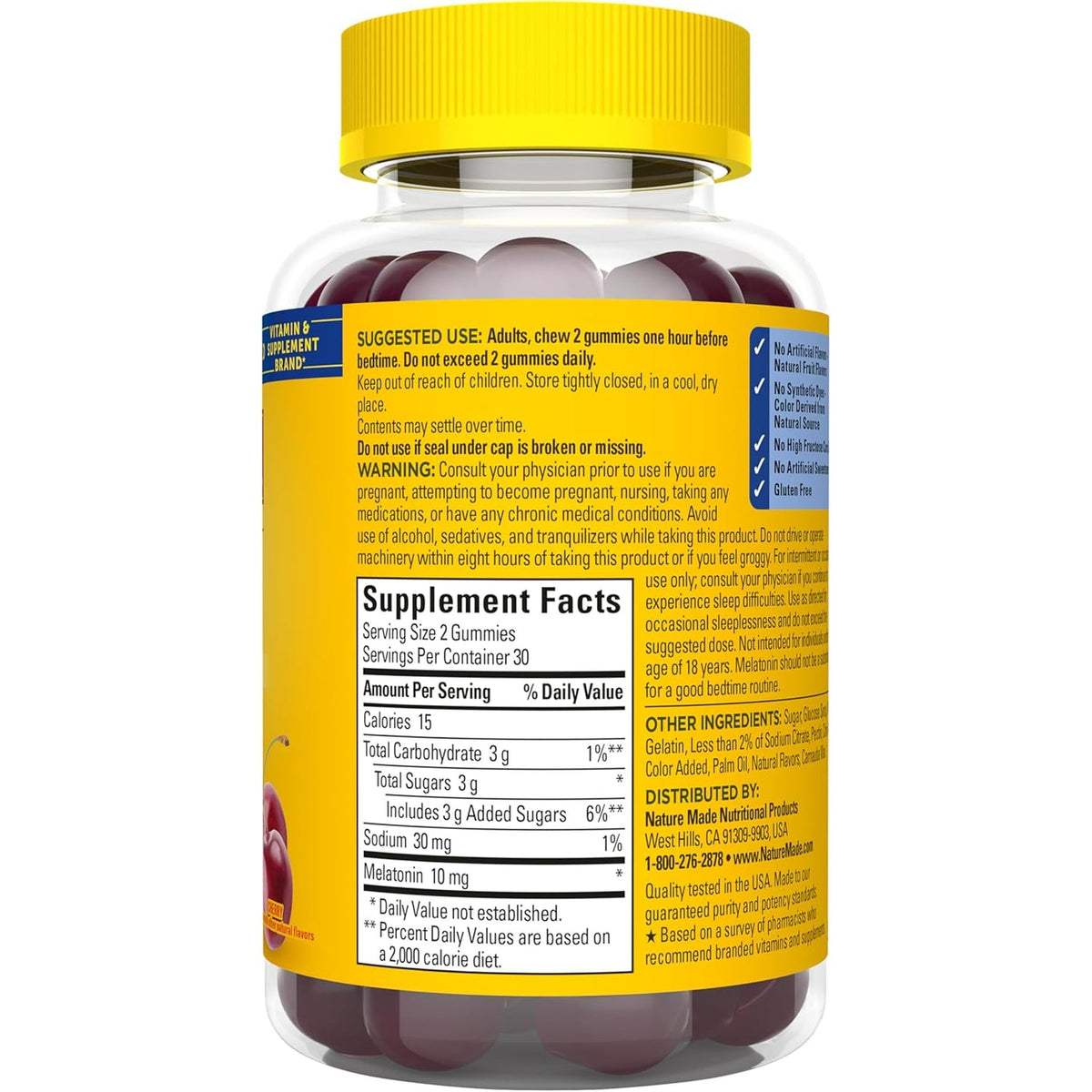 Nature Made Time Release Melatonin Gummies 10Mg per Serving, Maximum Strength Dosage Sleep Aid for Adults, 100% Drug Free, 60 Gummies, 30 Day Supply