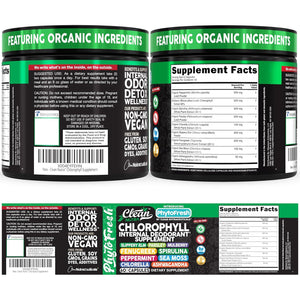 Clean Nutra Chlorophyll Capsules Supplement Internal Deodorant Peppermint, Sea Moss, Parsley, Chlorella, Spirulina, Slippery Elm, Ashwagandha, Phytofresh Greens Detox Pills