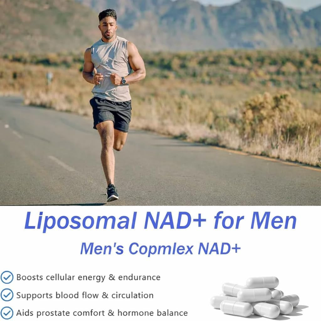 Boostiva NAD+ Supplements for Men with NAD, Resveratrol, Coq10, L-Citrulline & Lycopene – Nitric Oxide Support, Prostate Care, Anti-Aging, Stamina & Cellular Energy Boost 60Capsules (1) (1)