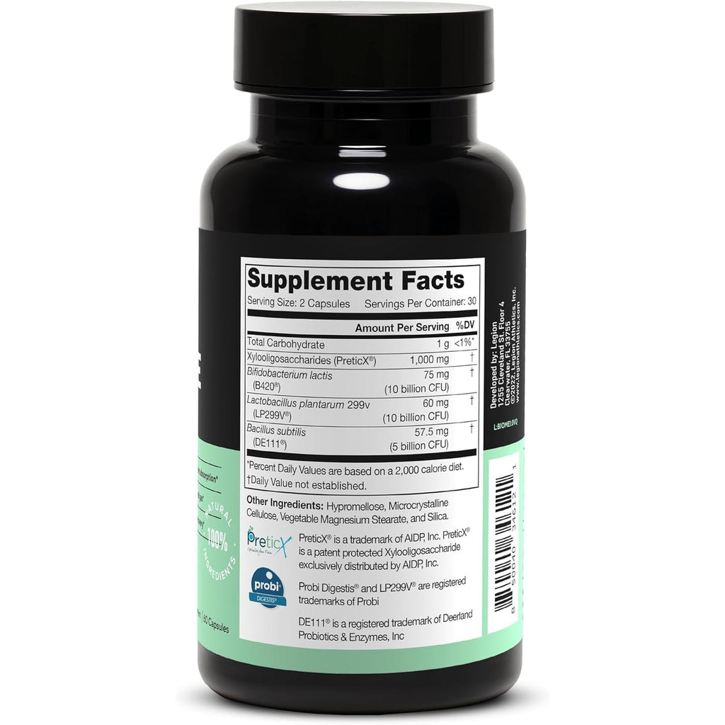 LEGION Biome Probiotic - Natural Probiotics Gut Health Supplement for Women & Men - Probiotic Nutritional Supplements Help Reduce Bloating, Cramping & Gas - Colon Health Probiotic Pills, 30 Servings