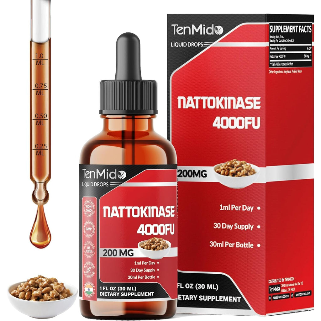 Nattokinase Supplement Liquid Drops | Nattokinase 4000 FU | High Absorption | Alcohol-Free | Vegan, Non-Gmo | 30Ml 1Fl Oz