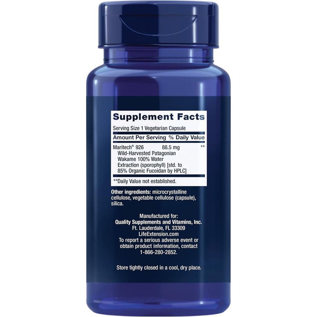 Life Extension Optimized Fucoidan with Maritech® 926, Promotes Healthy Immune Function, Gluten-Free, Non-Gmo, Vegetarian, 60 Capsules