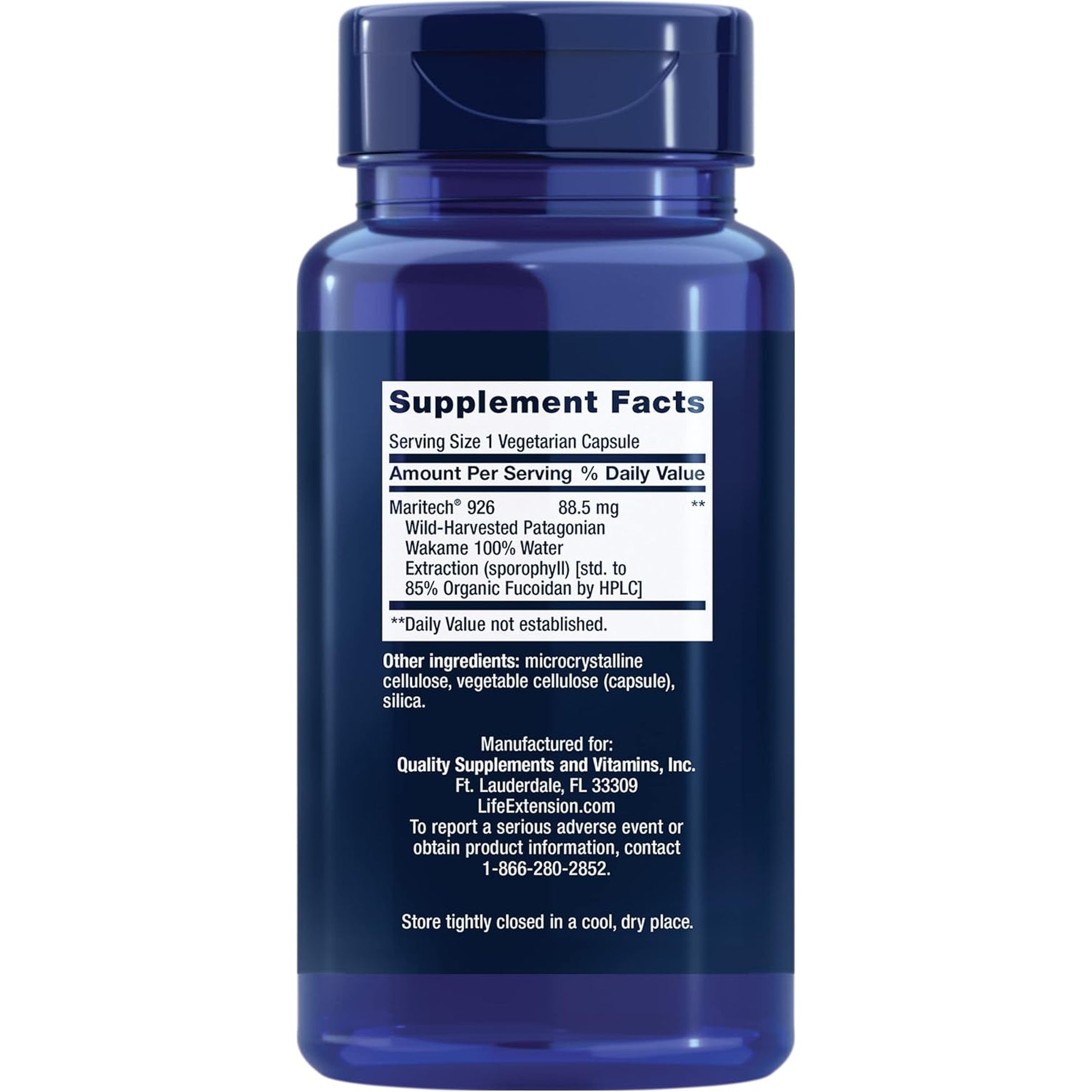 Life Extension Optimized Fucoidan with Maritech® 926, Promotes Healthy Immune Function, Gluten-Free, Non-Gmo, Vegetarian, 60 Capsules