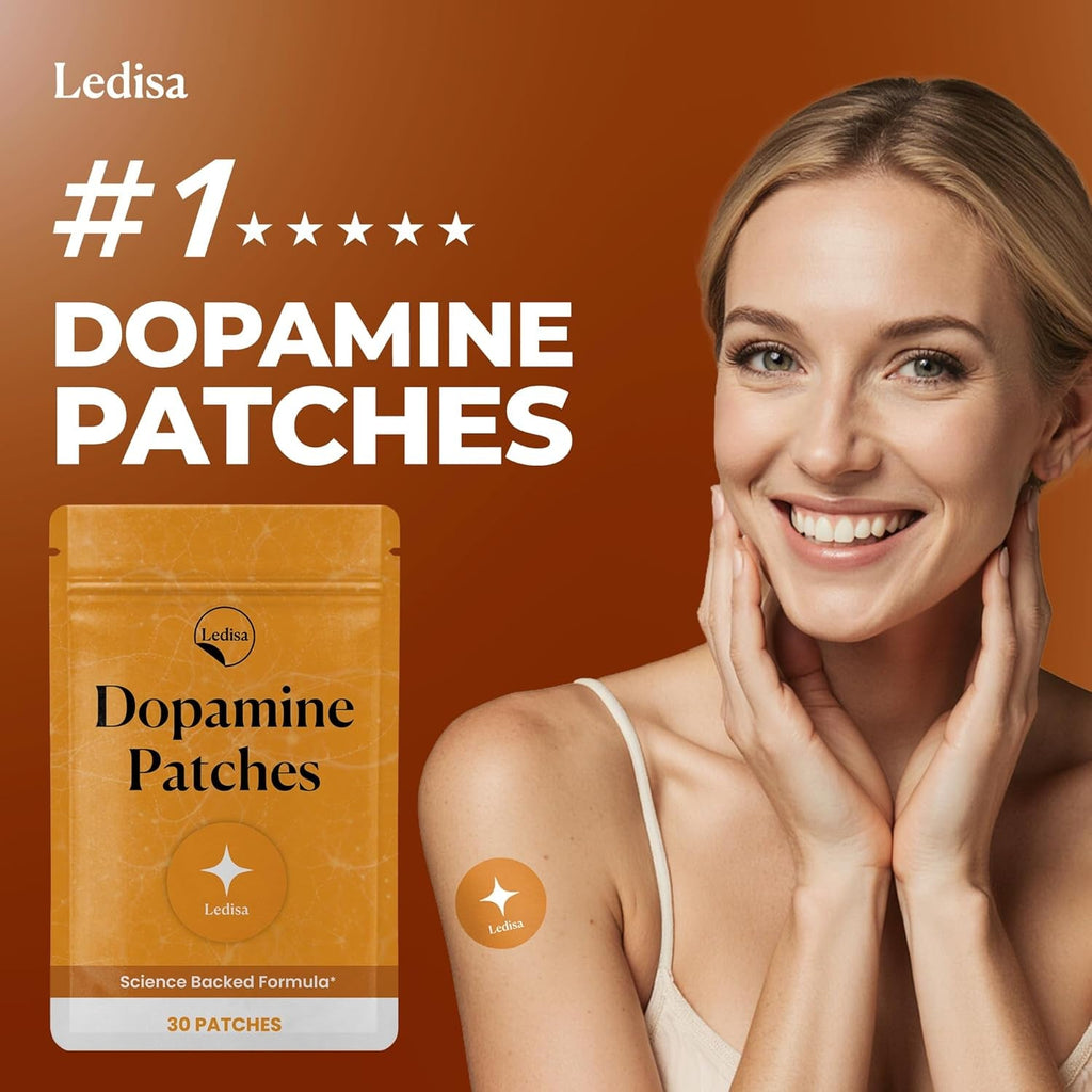 Dopamine Patches | Mood & Positivity | with Lion’S Mane, Rhodiola Rosea, Ginkgo Biloba, 5-HTP | Dopamine & Serotonin Balance for Women and Men | 30 Days Supply
