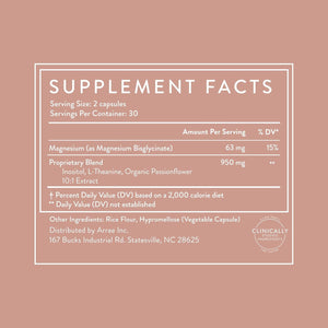 Arrae Calm Cortisol Manager - 60 Stress & Panic Relief Capsules - Mood Support Supplement W/L-Theanine, Inositol, Passionflower, & Magnesium to Help You Feel Zen