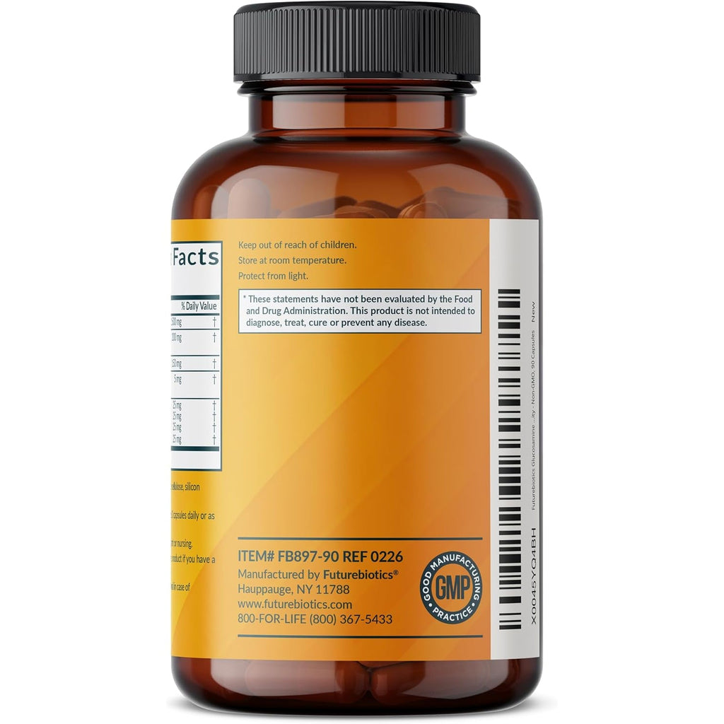 Futurebiotics Glucosamine Chondroitin Turmeric & MSM Advanced Joint Formula, Supports Healthy Joints & Mobility - Non-Gmo, 90 Capsules