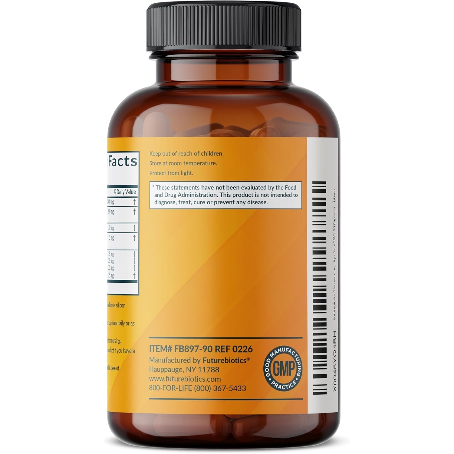 Futurebiotics Glucosamine Chondroitin Turmeric & MSM Advanced Joint Formula, Supports Healthy Joints & Mobility - Non-Gmo, 90 Capsules