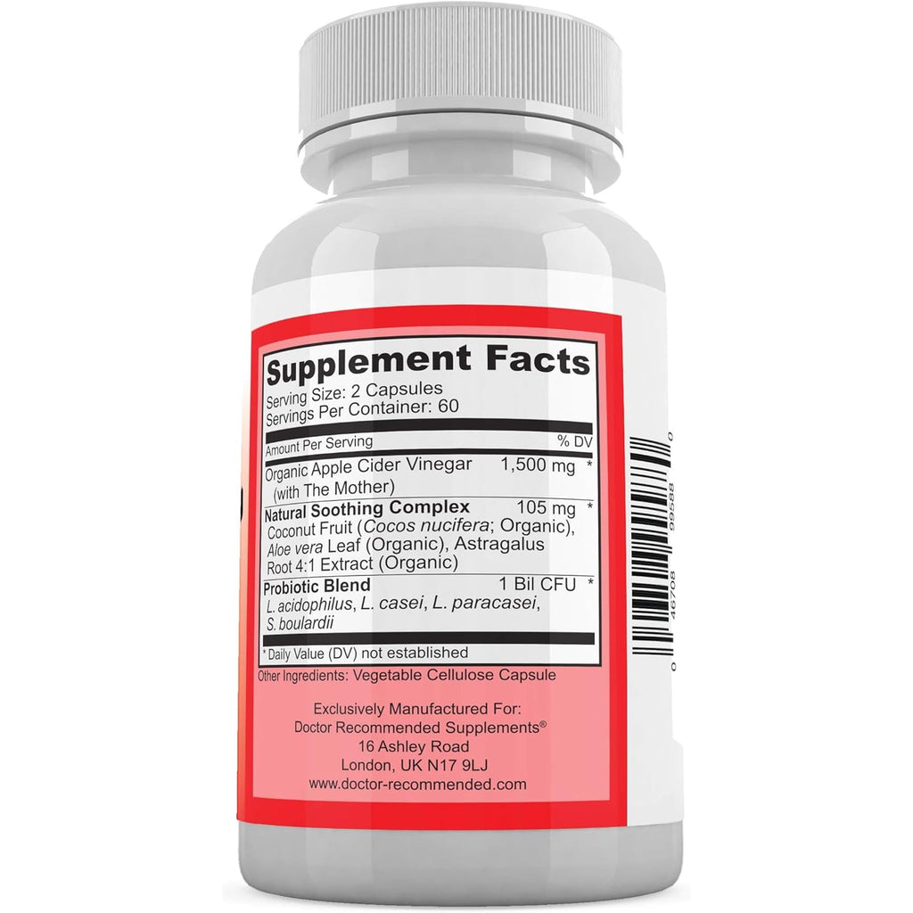 Apple Cider Vinegar Capsules - (120 Veggie Capsules) Organic ACV Supplement with Probiotics - 1500Mg per Serving - Supports General Wellness & Digestive Balance - Non-Gmo, Made in USA