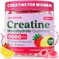 Creatine for Women, Creatine Monohydrate Gummies with Collagen, Vitamin D3 & Calcium for Muscles, Booty & Energy, Flavored Sugar Free Creatine Gummies Post & Pre Workout Supplements for Women, 120 Ct