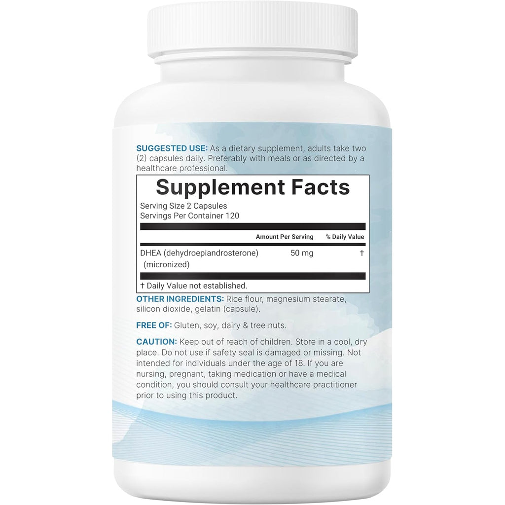 Micro Ingredients DHEA 50 Mg per Serving, 240 Capsules | Micronized DHEA Supplement for Women & Men | Non-Gmo, Gluten Free, Soy Free