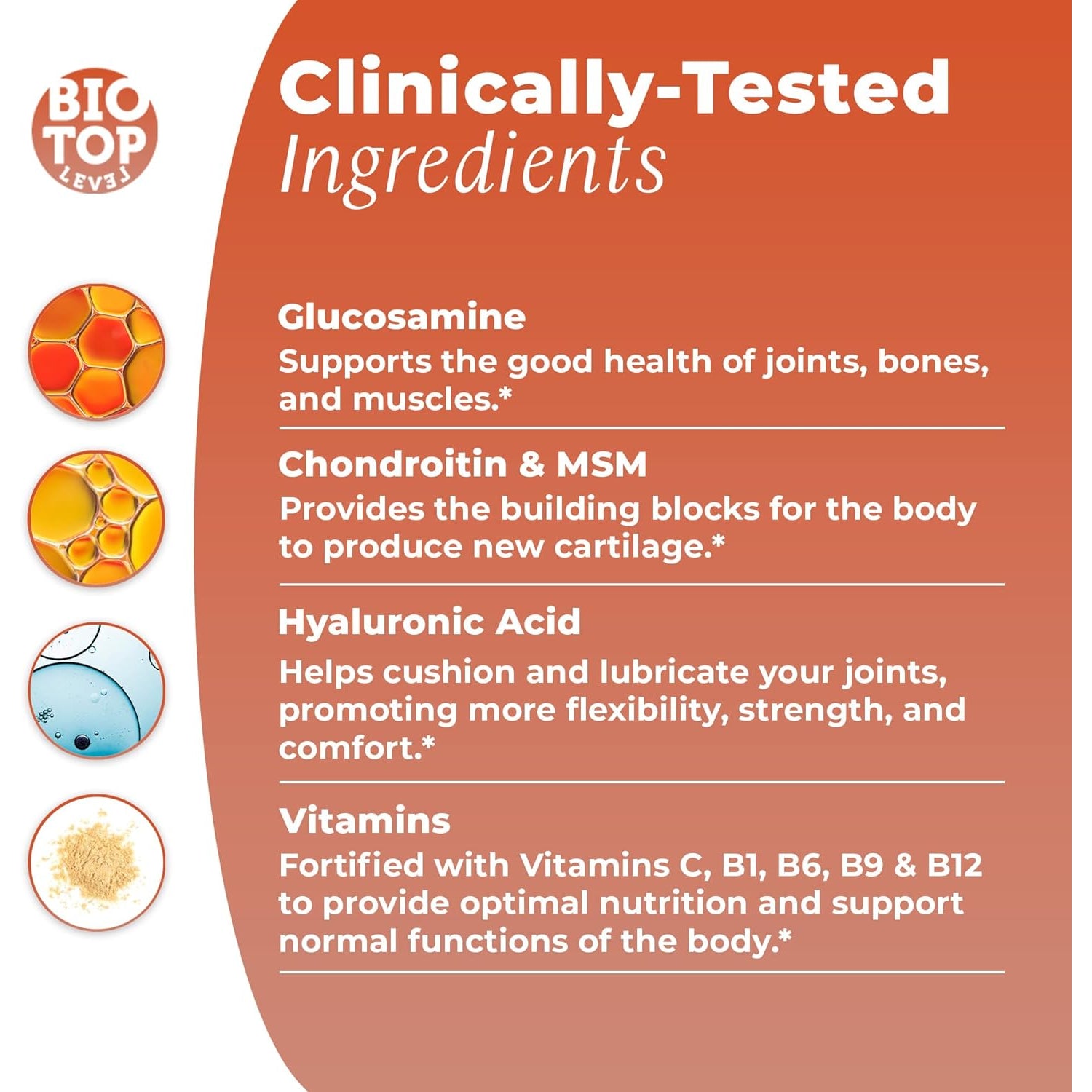 Liquid Glucosamine, Chondroitin, MSM, Biotin, Hyaluronic Acid, All in One Formula for Good Health of Joints, Bones, Hair, Skin & Nails