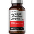 Horbäach L-Arginine L-Citrulline Complex | 3000Mg | 250 Capsules | Non-Gmo, Gluten Free Supplement