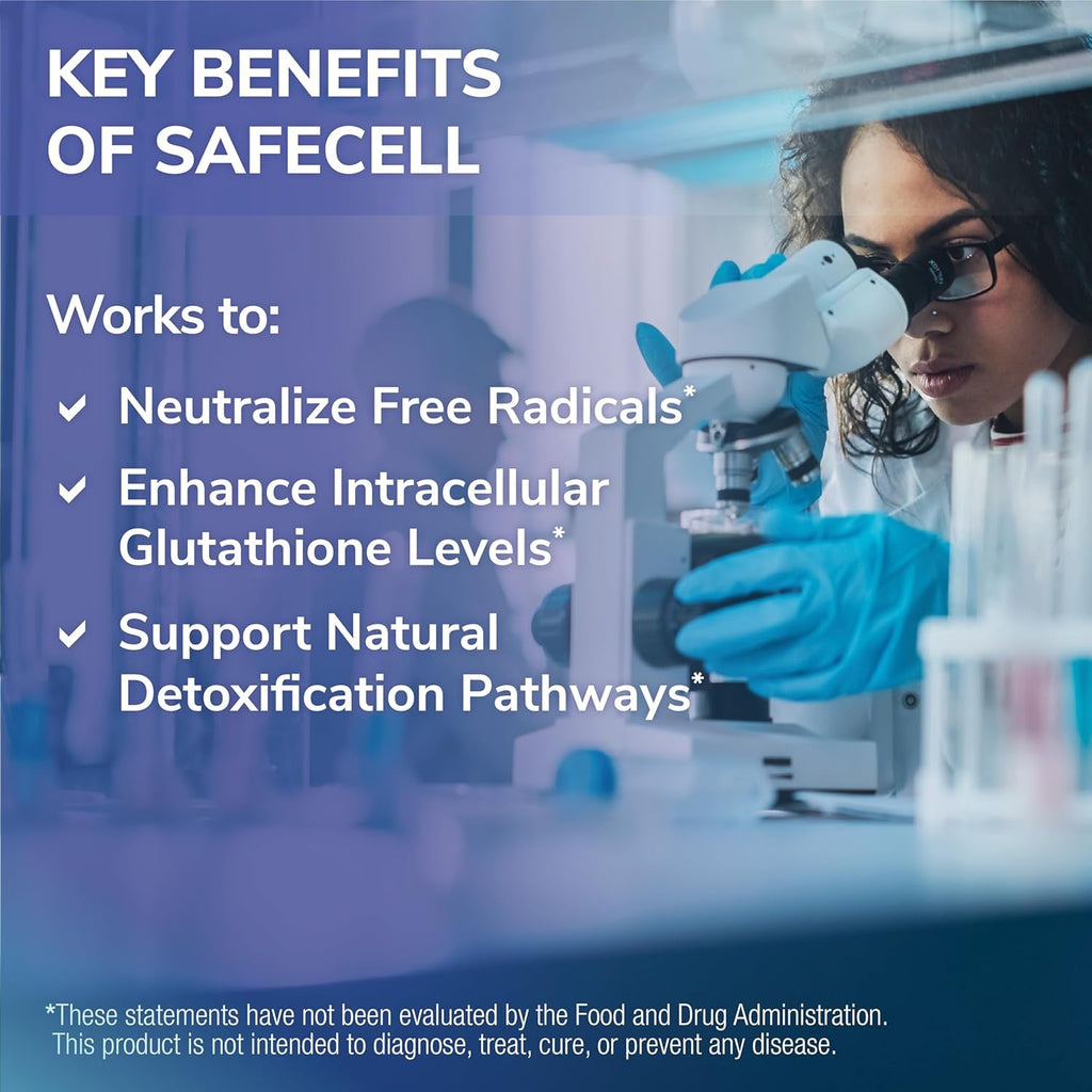 Tesseract Safecell S-Acetyl Glutathione Supplement, 300Mg, Healthy Aging, Cellular Support, Powerful Antioxidant; Hypoallergenic, Vegan, Patented Delivery; Bioavailability; 60 Vegetarian Capsules