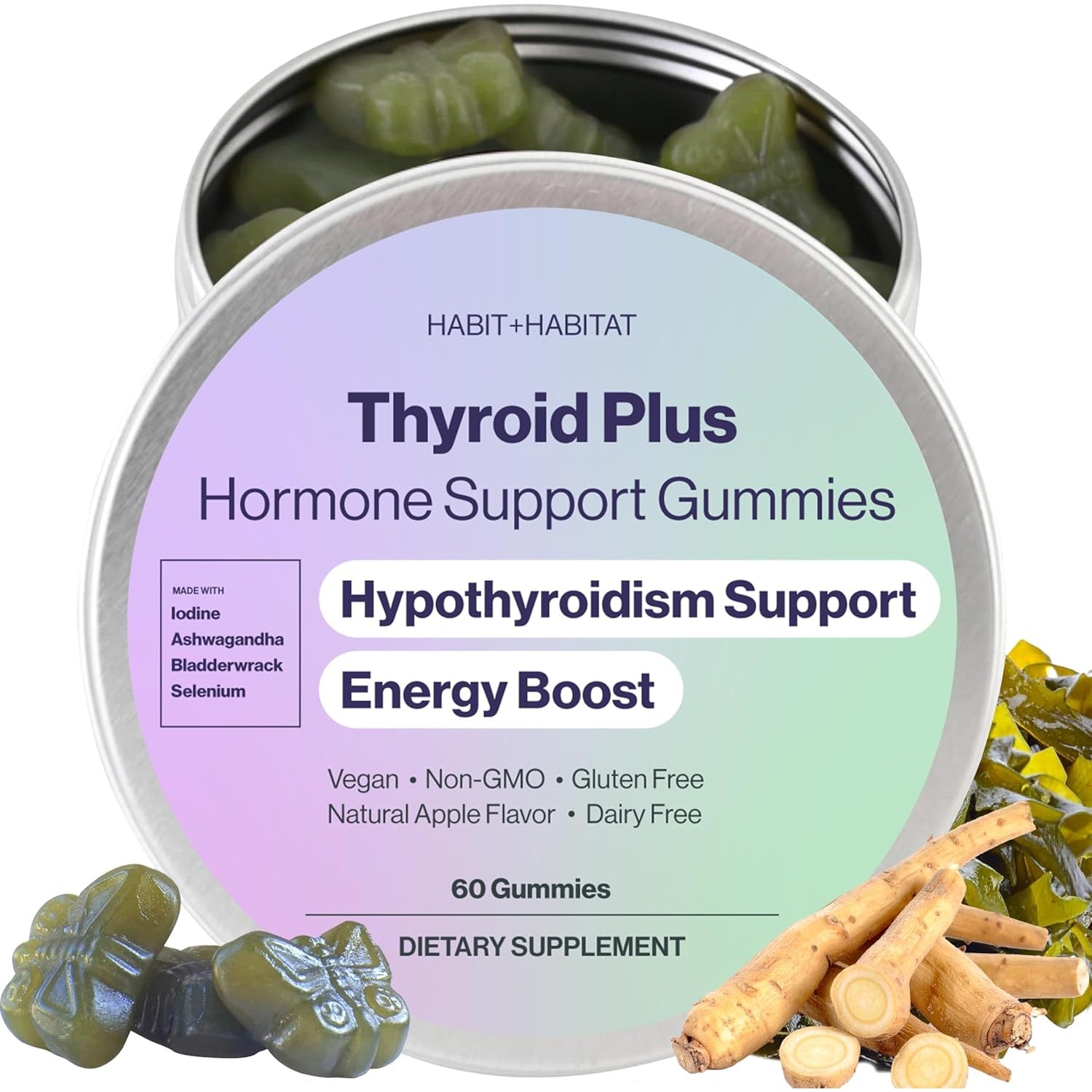 Thyroid plus Gummies - Ashwaganda, Iodine, Bladderwrack, Kelp, and Schisandra