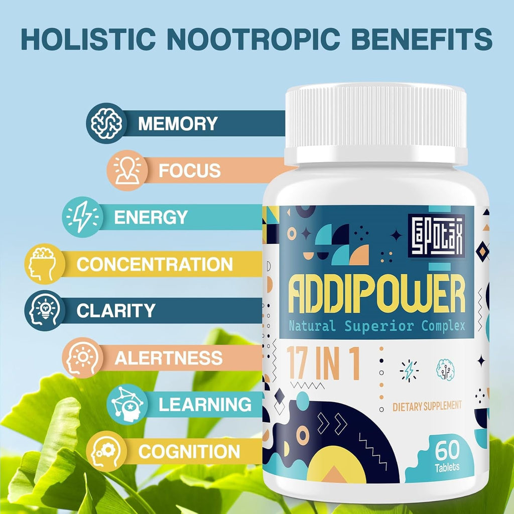 17-In-1 Brain Supplement for Memory and Focus | Nootropic Brain Supplement for Mental Clarity, Concentration, Alertness | Natural Nootropics with Herbal Extracts, Vitamins & Amino Acids (60 Tablets)